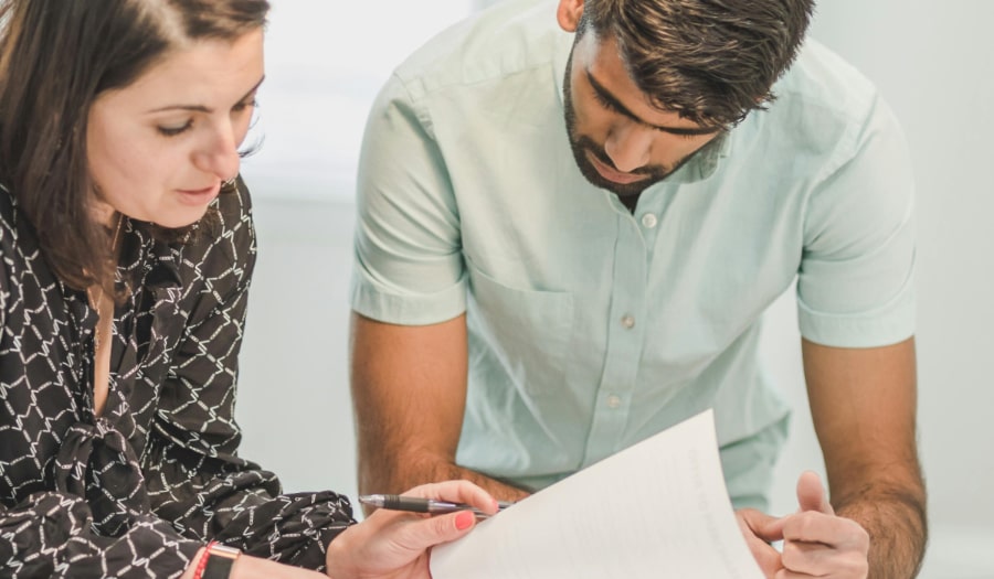 Business owner reading CRA document