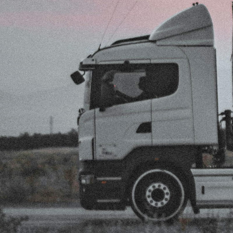 Trucker driving on highway